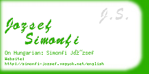 jozsef simonfi business card